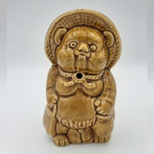 DAGA Hawaiian Tanuki Collectible Cermanic Drinking Mug With Straw Hole.